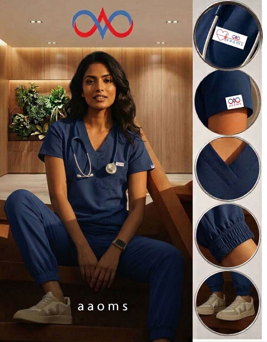 Classic Unisex Mandarin (Navy) Scrub