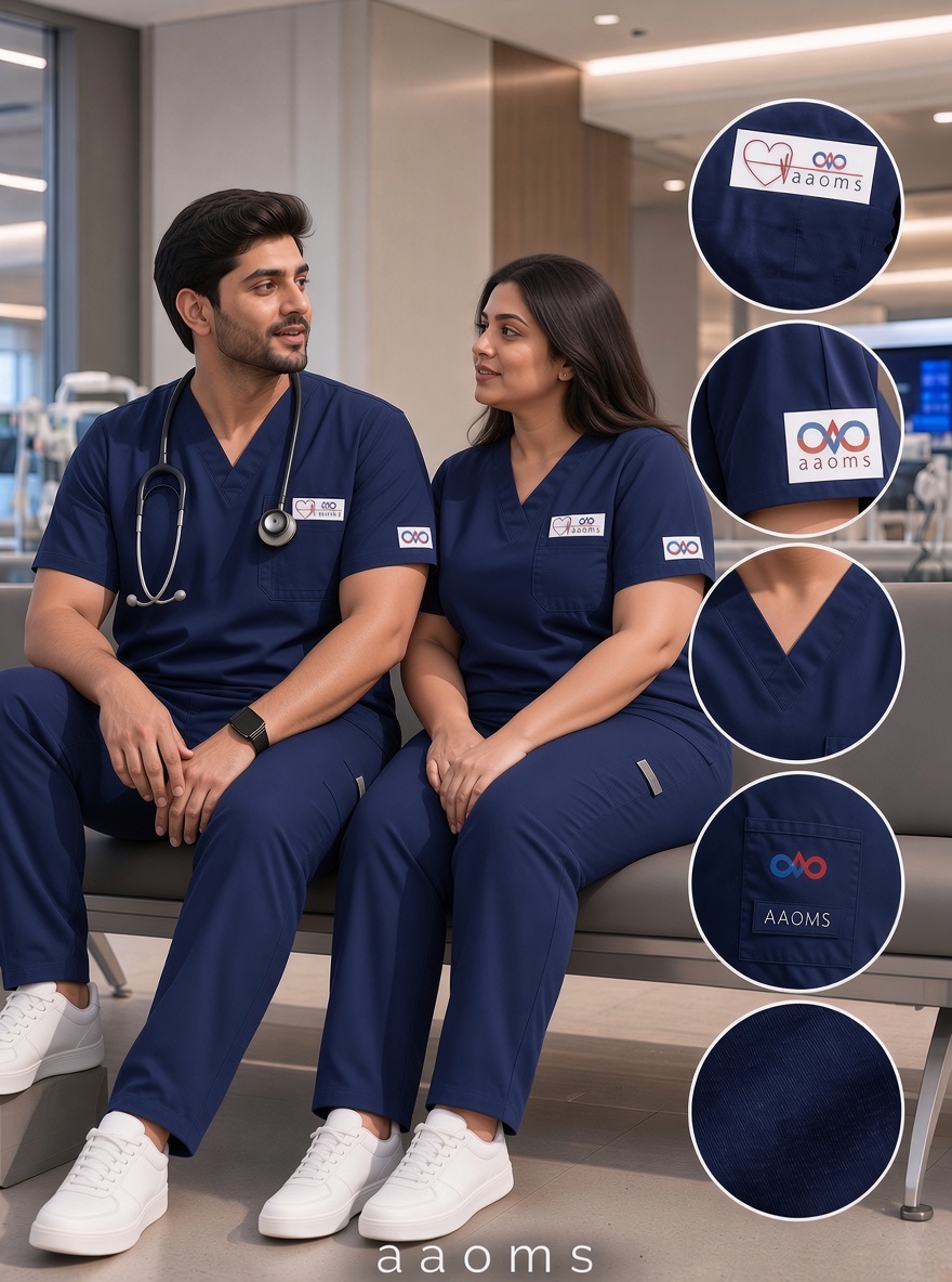 Unisex Plus Size Jogger Scrubs (Navy)