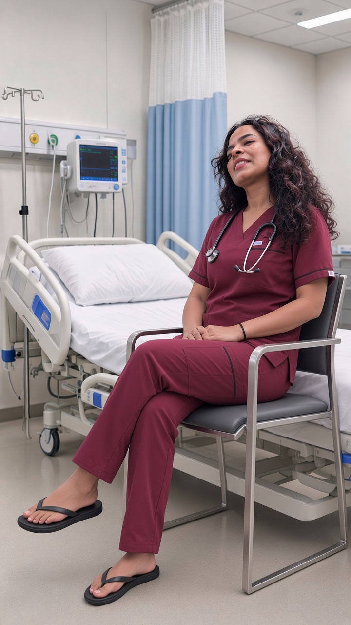 Stretch Women's V-Neck (Maroon) Scrub