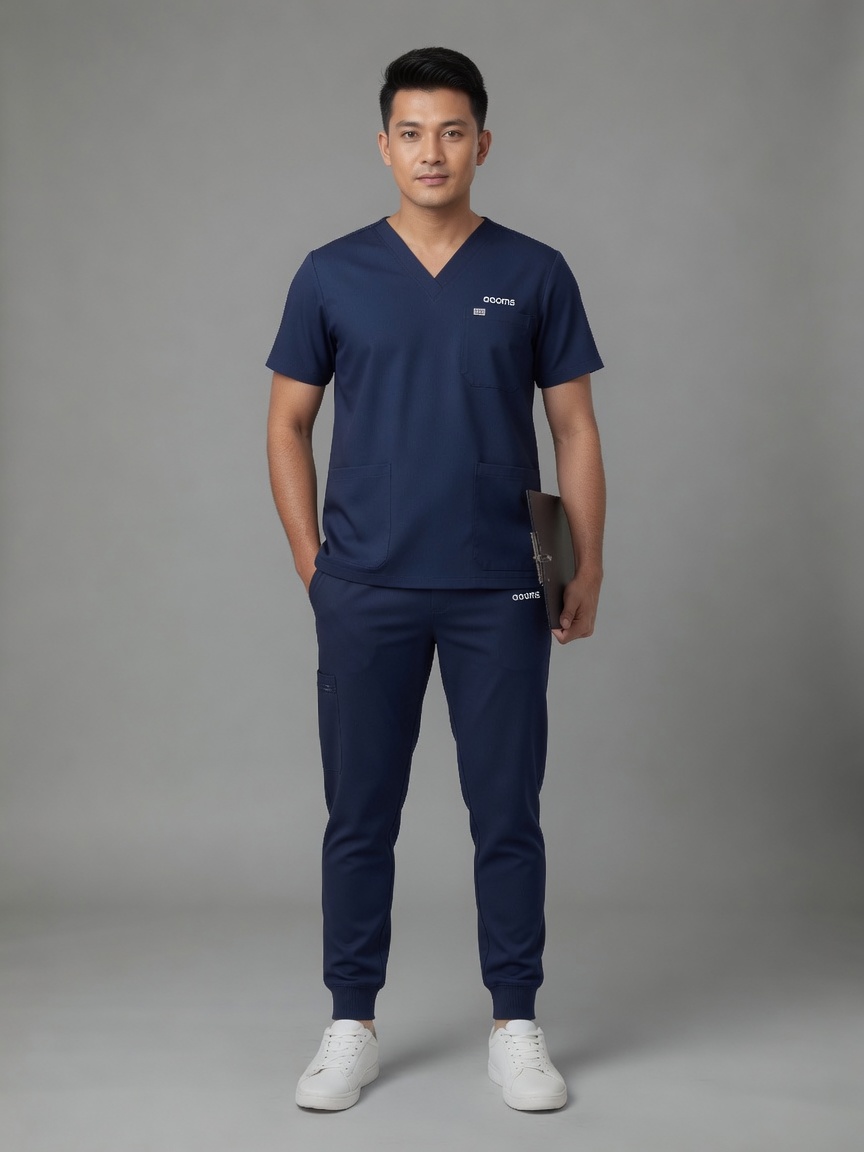 Unisex Plus Size Jogger Scrubs (Navy)